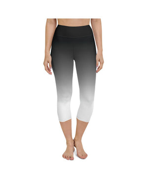 Ombre Black to White Yoga Capris Gearbunch