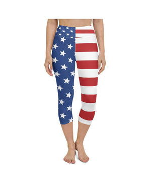 USA Stars & Stripes Yoga Capris Gearbunch