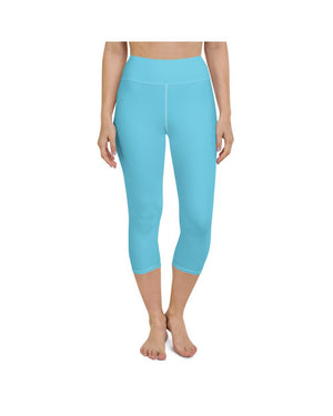 Solid Baby Blue Yoga Capris Gearbunch