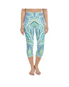 Blue and Green Paisley Yoga Capris Gearbunch