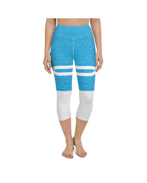 Blue and White Infinity Yoga Capris Gearbunch