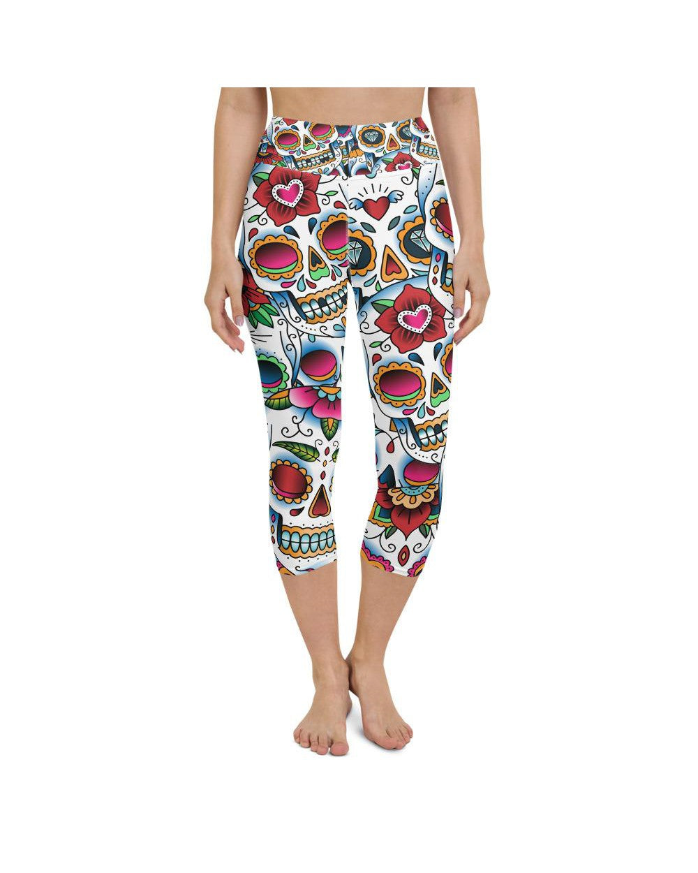 Colorful Dead - Sugar Skull Yoga Capris Gearbunch