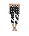 Womens Yoga Capris Black & White American Flag | Gearbunch.com