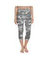 Womens Yoga Capris Light Grey Camo Grey/White | Gearbunch.com