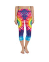 Womens Yoga Capris Tie Dye Swirl  Green/Purple/Yellow | Gearbunch.com