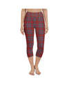 Womens Yoga Capris Deep Red Tartan Blue/White/Red | Gearbunch.com