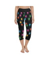 Womens Yoga Capris Christmas Lights Black/Yellow/Green | Gearbunch.com