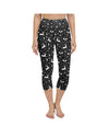 Womens Yoga Capris Black Reindeer Christmas White/Grey | Gearbunch.com