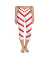 Womens Yoga Capris Candy Cane Red/White Gearbunch.com