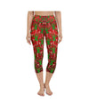 Womens Yoga Capris Santa's Elves Red/Green/White | Gearbunch.com