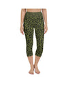 Womens Yoga Capris Olive Green Leopard Skin Green/Black | Gearbunch.com