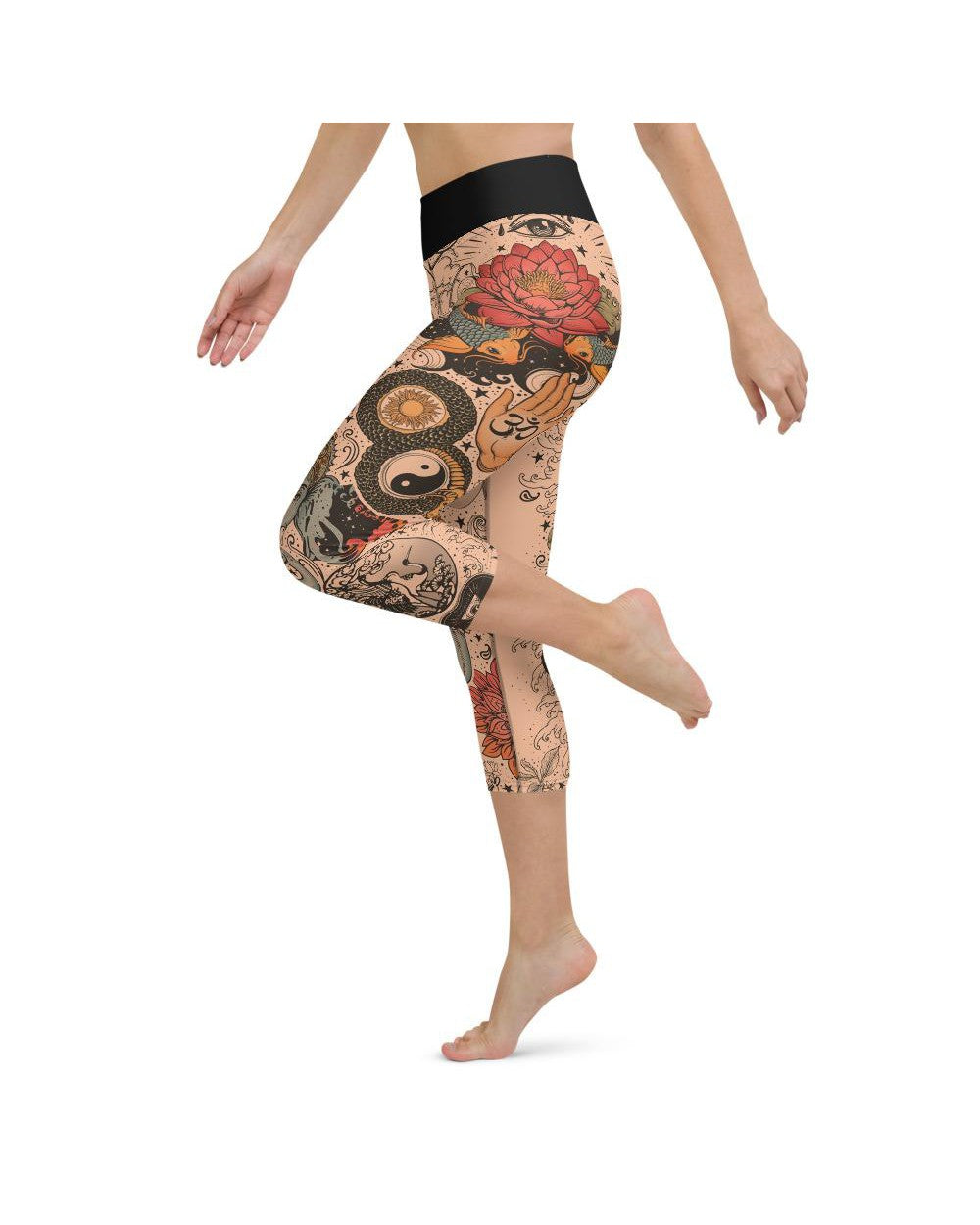 Tattooed Lotus Yoga Capris Gearbunch