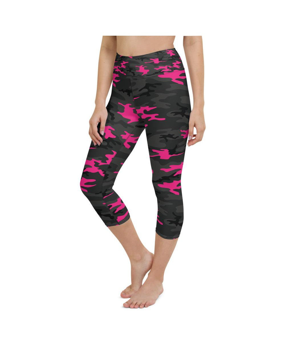 Dark Pink Camo Yoga Capris Gearbunch