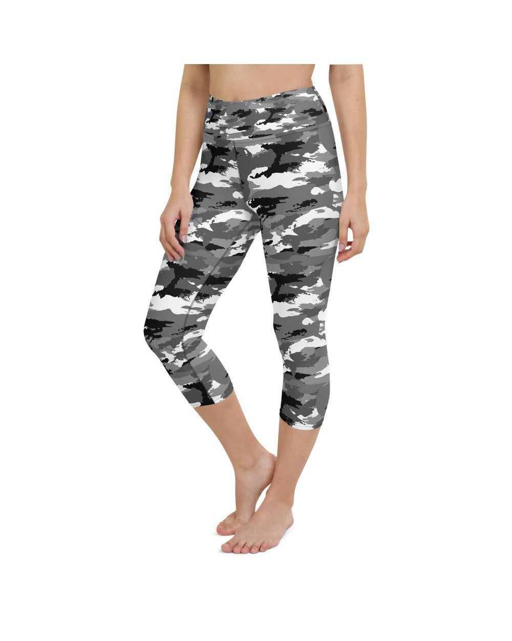 Black & White Camo Yoga Capris Gearbunch