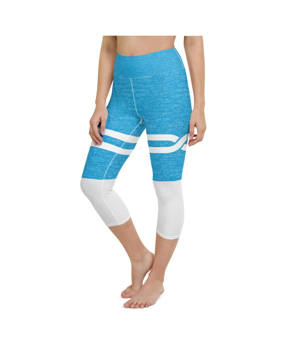 Blue and White Infinity Yoga Capris Gearbunch