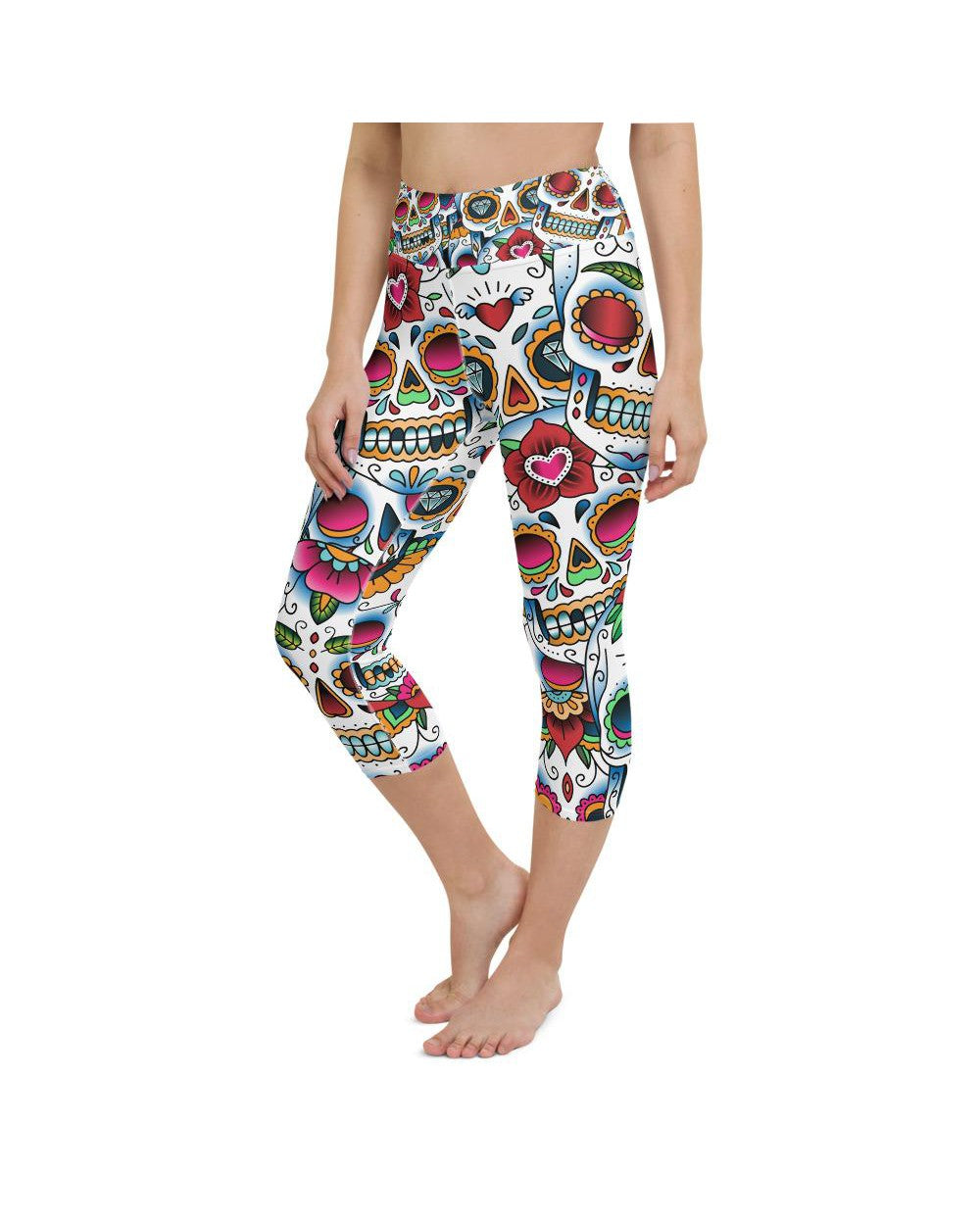 Colorful Dead - Sugar Skull Yoga Capris Gearbunch