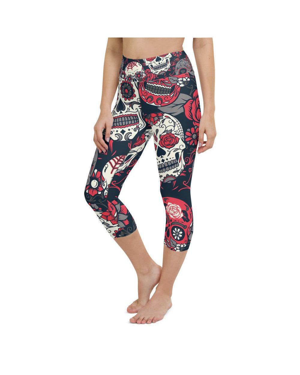 Pink Sugar Skull Yoga Capris Gearbunch