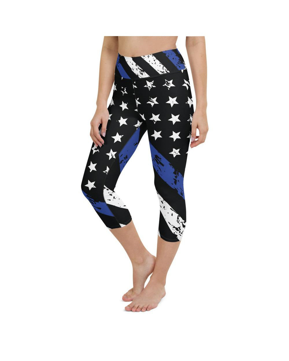 Thin Blue Line Yoga Capris Gearbunch