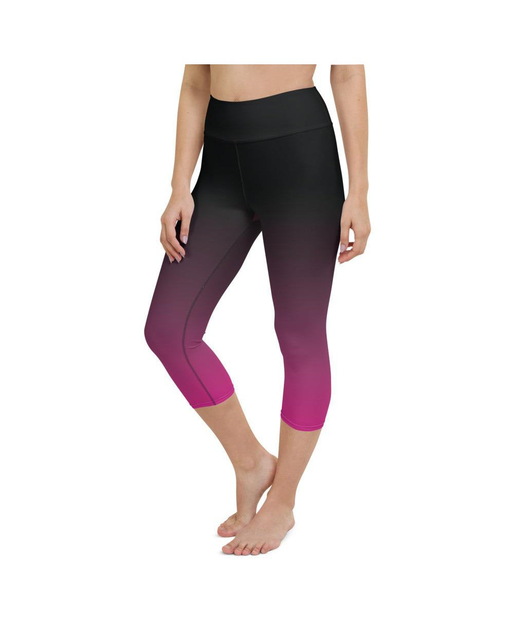 Womens Yoga Capris Ombre Black to Pink | Gearbunch.com