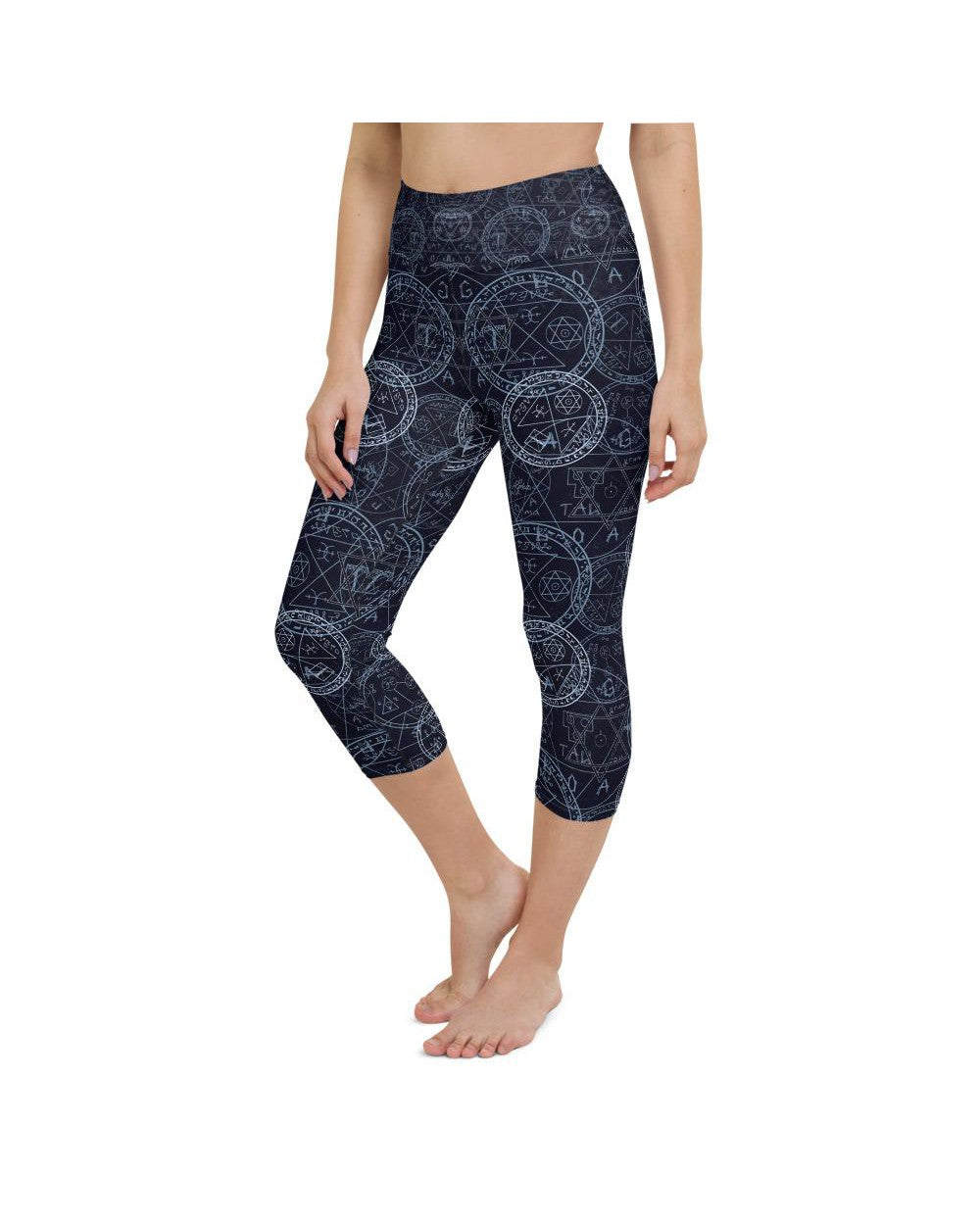 Womens Yoga Capris Witchcraft Blue/White | Gearbunch.com