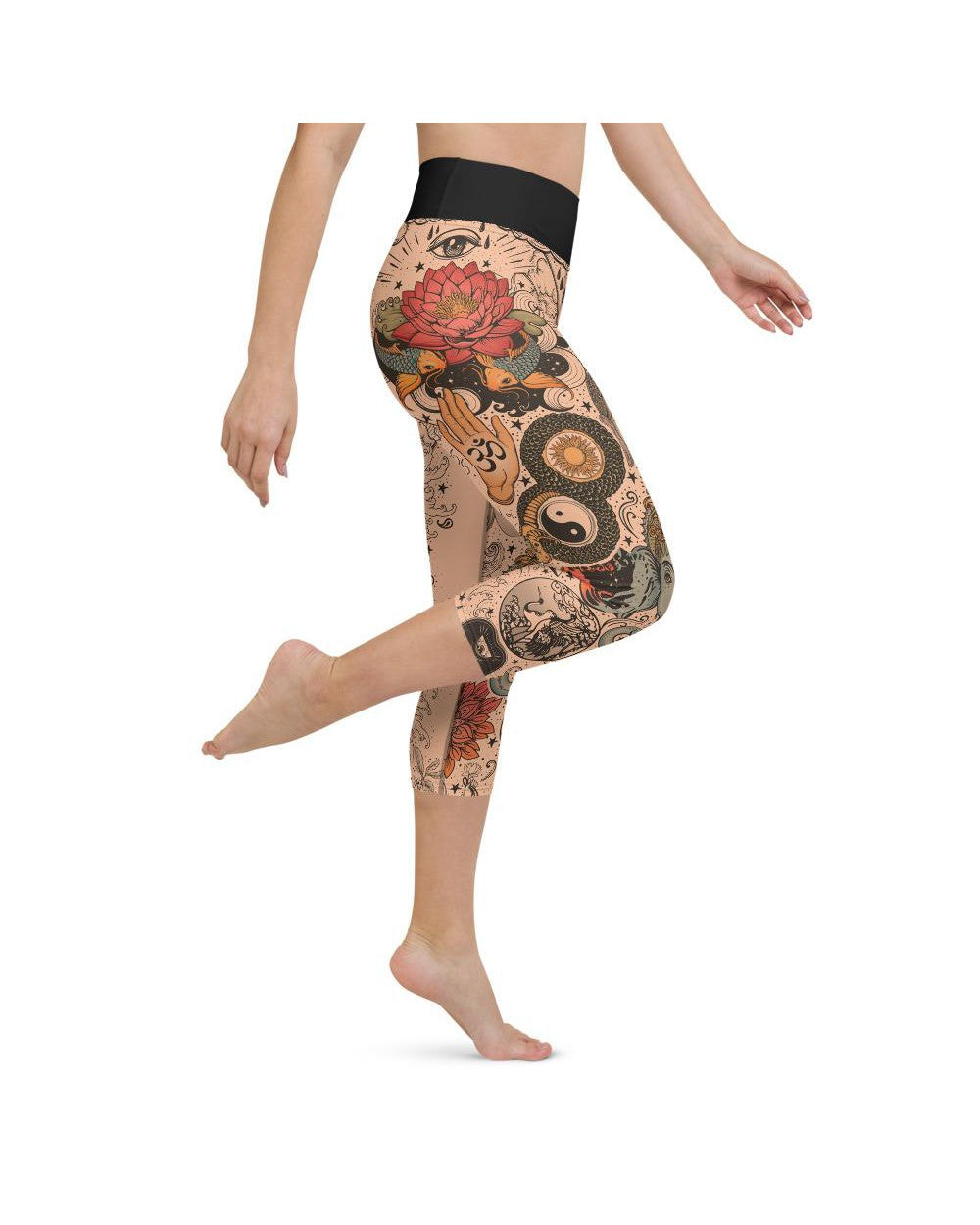 Tattooed Lotus Yoga Capris Gearbunch