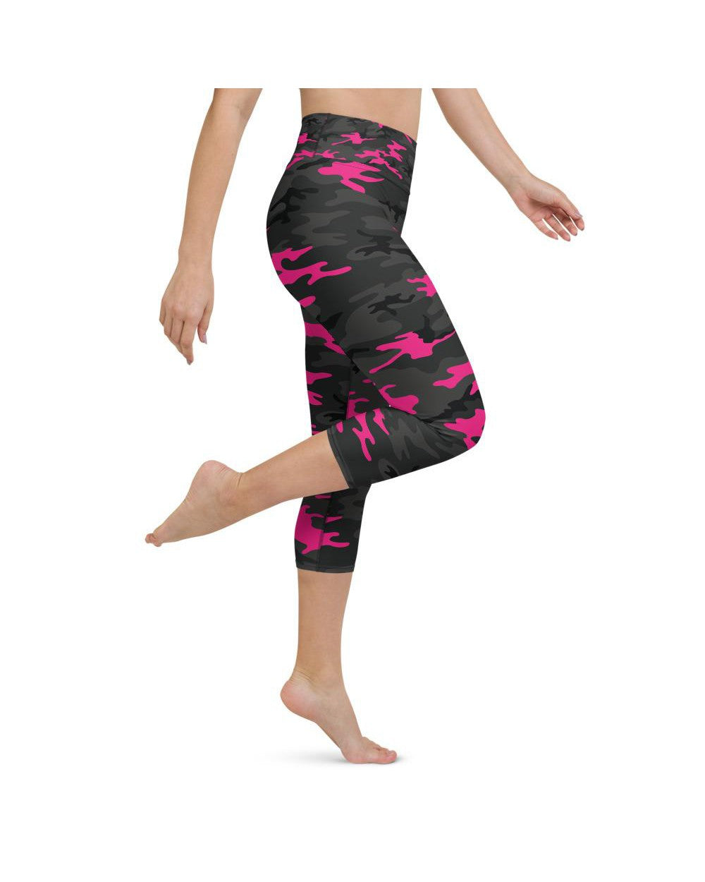 Dark Pink Camo Yoga Capris Gearbunch