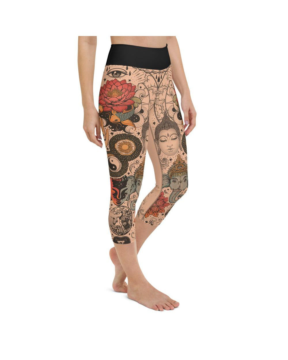 Tattooed Lotus Yoga Capris Gearbunch