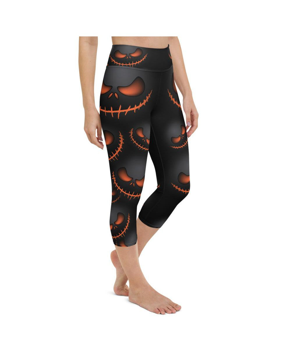 Halloween Evil Pumpkin Grin Yoga Capris Gearbunch