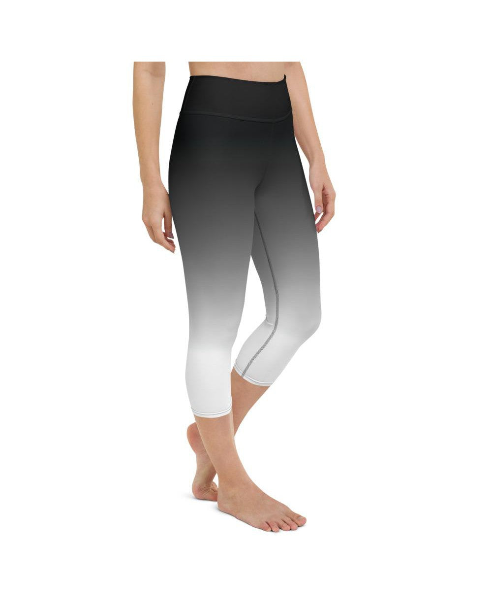 Ombre Black to White Yoga Capris Gearbunch