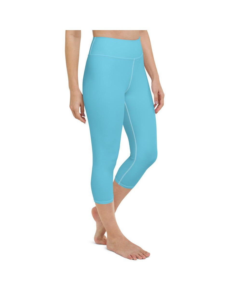 Solid Baby Blue Yoga Capris Gearbunch