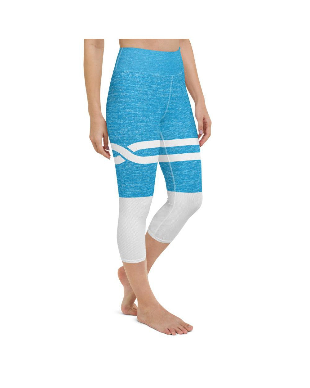 Blue and White Infinity Yoga Capris Gearbunch