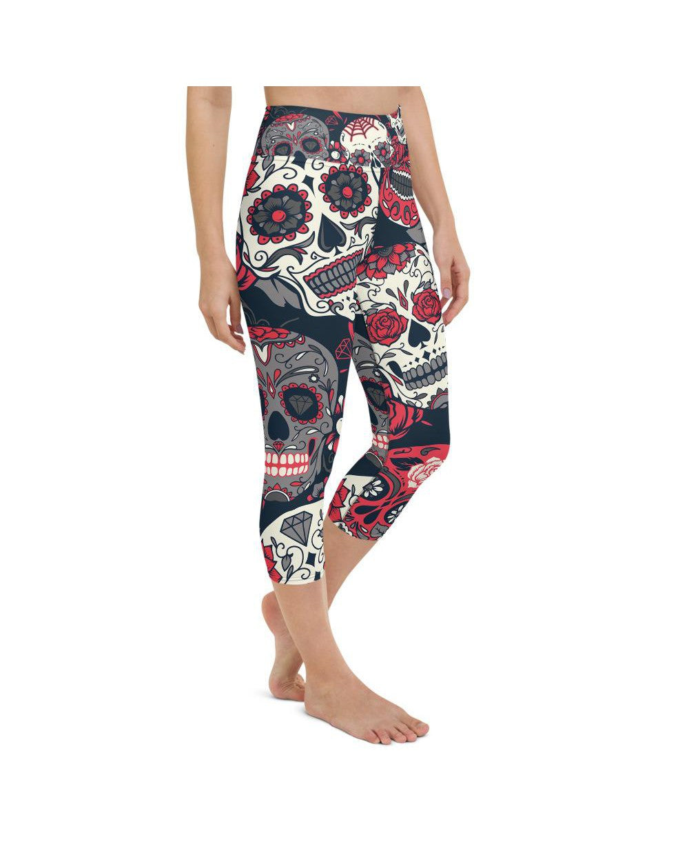 Pink Sugar Skull Yoga Capris Gearbunch