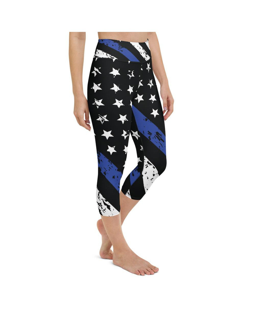 Thin Blue Line Yoga Capris Gearbunch