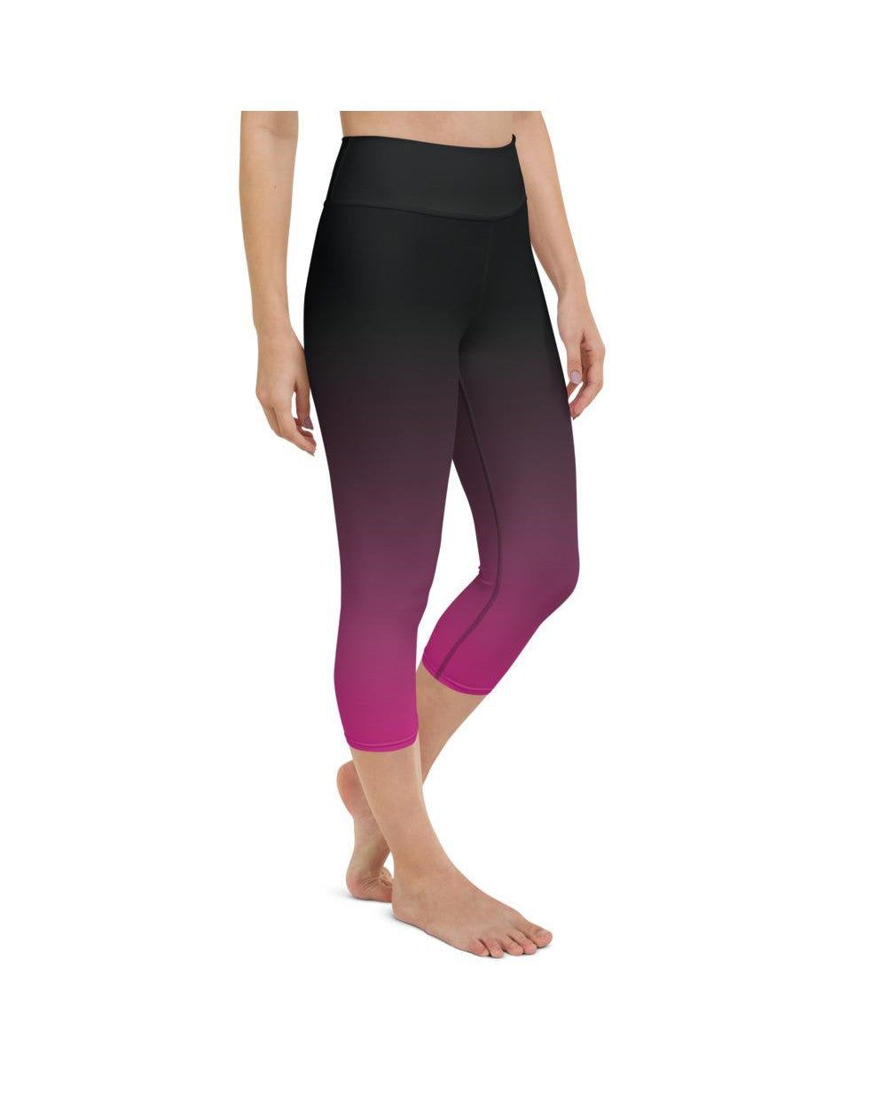 Womens Yoga Capris Ombre Black to Pink | Gearbunch.com