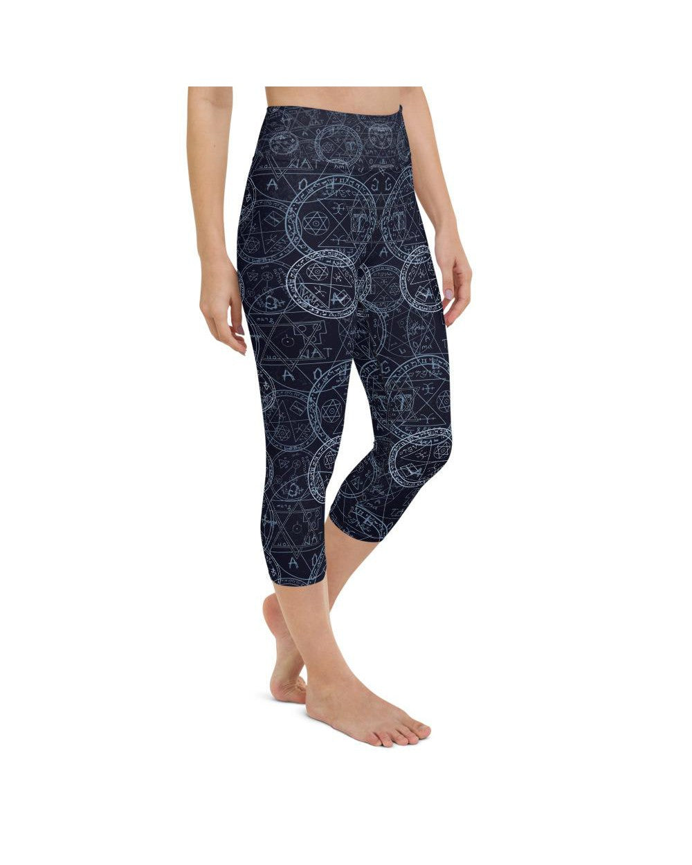 Womens Yoga Capris Witchcraft Blue/White | Gearbunch.com