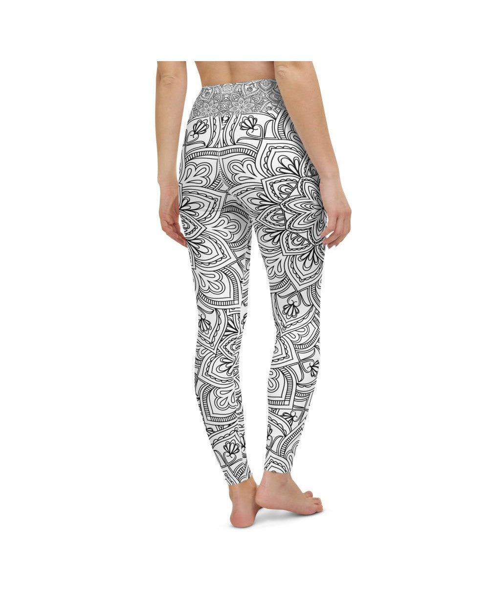 White & Black Mandala Yoga Pants Gearbunch