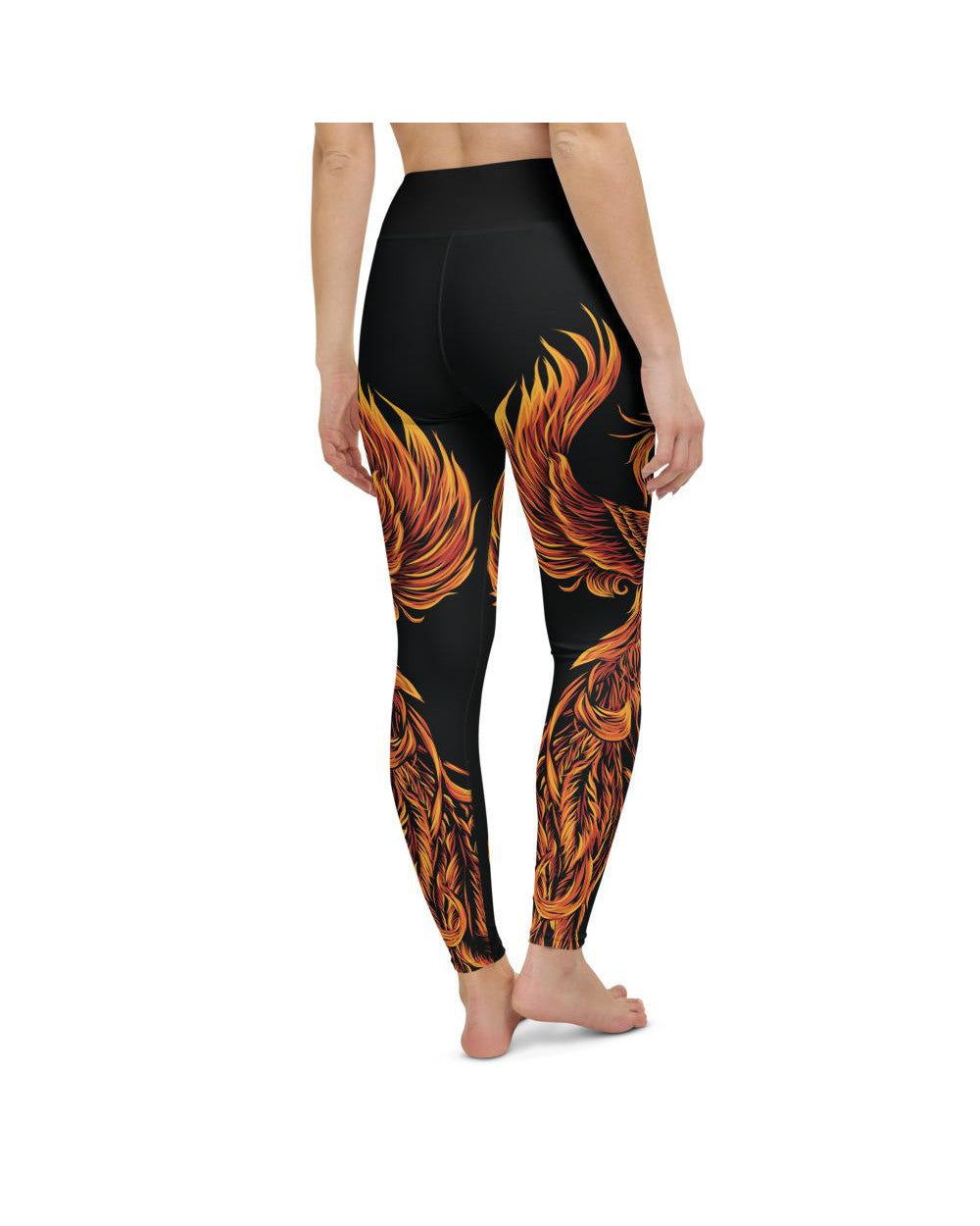 Womens Workout Yoga Pants Phoenix Black/Orange/Red | Gearbunch.com