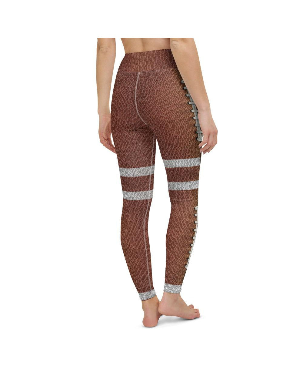 Womens Workout Yoga Pants American Football Brown/White | Gearbunch.com