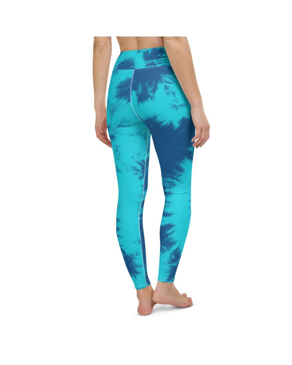 Womens Workout Yoga Pants Blue & Aqua Tie Dye | Gearbunch.com