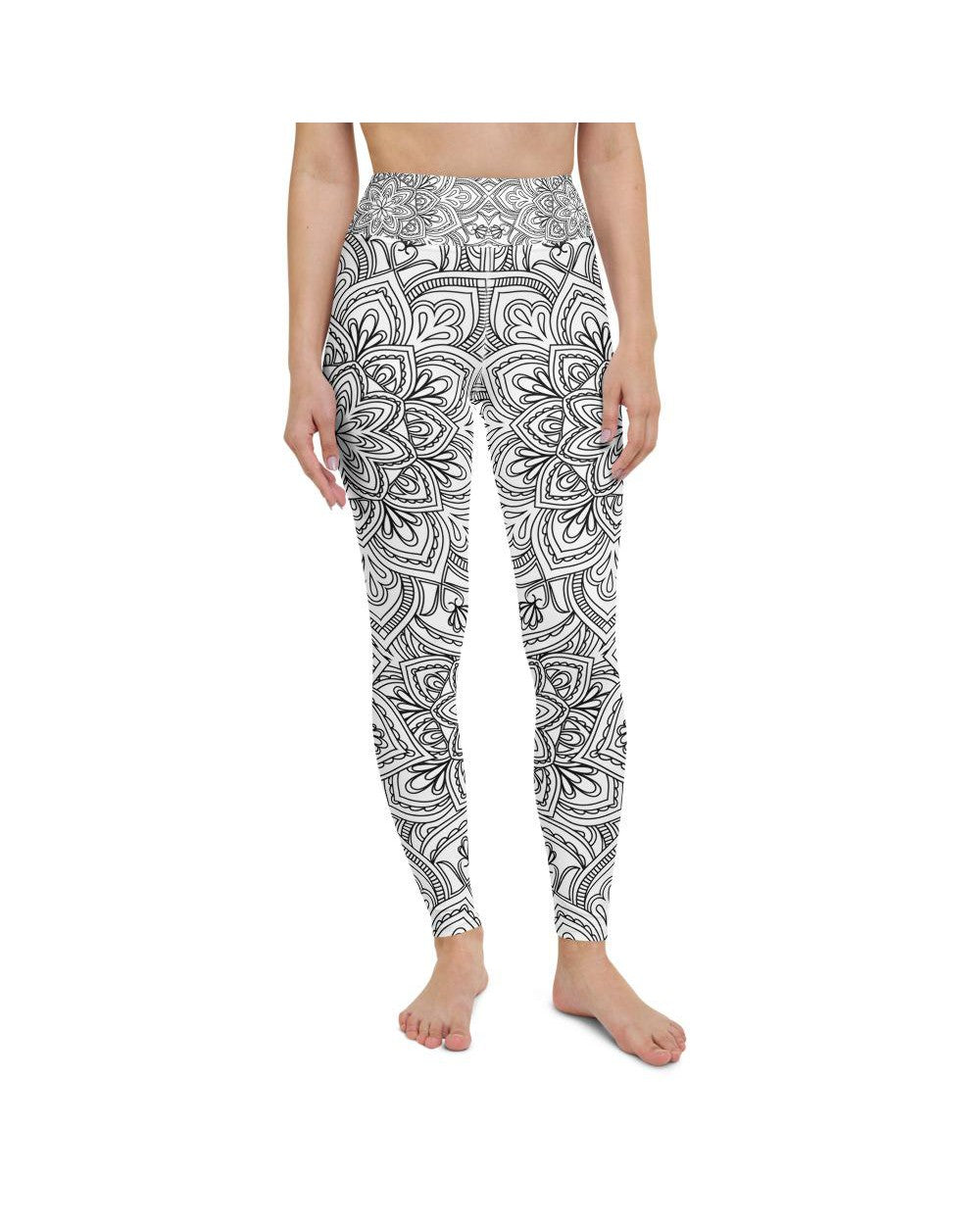 White & Black Mandala Yoga Pants Gearbunch