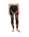 Womens Workout Yoga Pants Phoenix Black/Orange/Red | Gearbunch.com