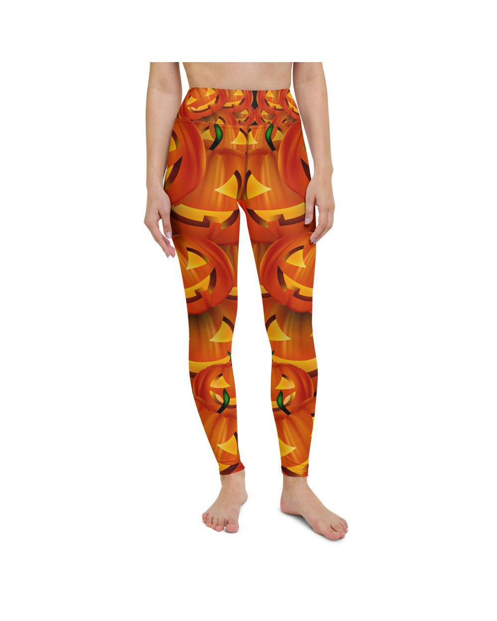 Womens Workout Yoga Pants Halloween Pumpkin Orange | Gearbunch.com