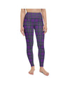 Womens Workout Yoga Pants Purple Tartan Purple/Black | Gearbunch.com