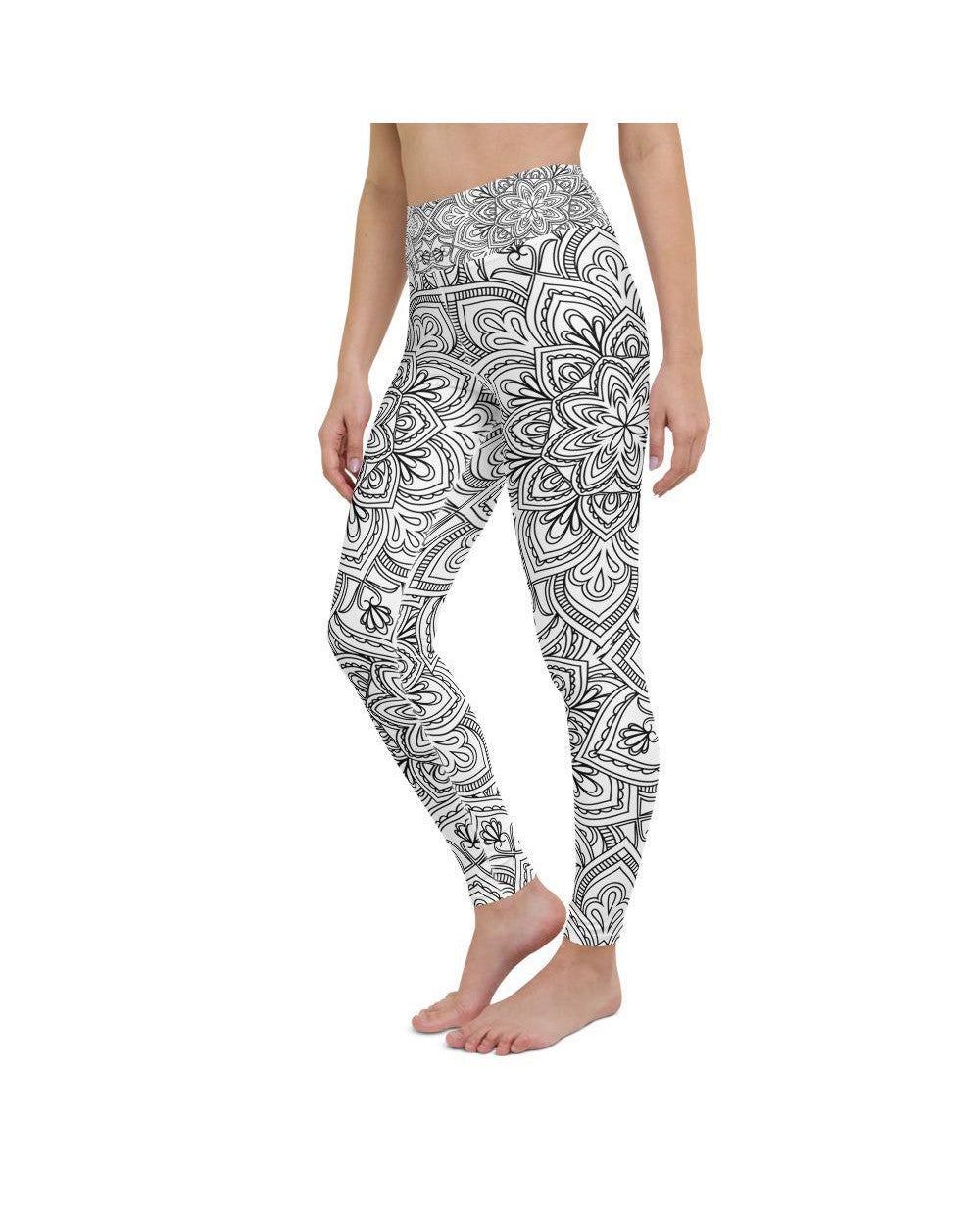 White & Black Mandala Yoga Pants Gearbunch