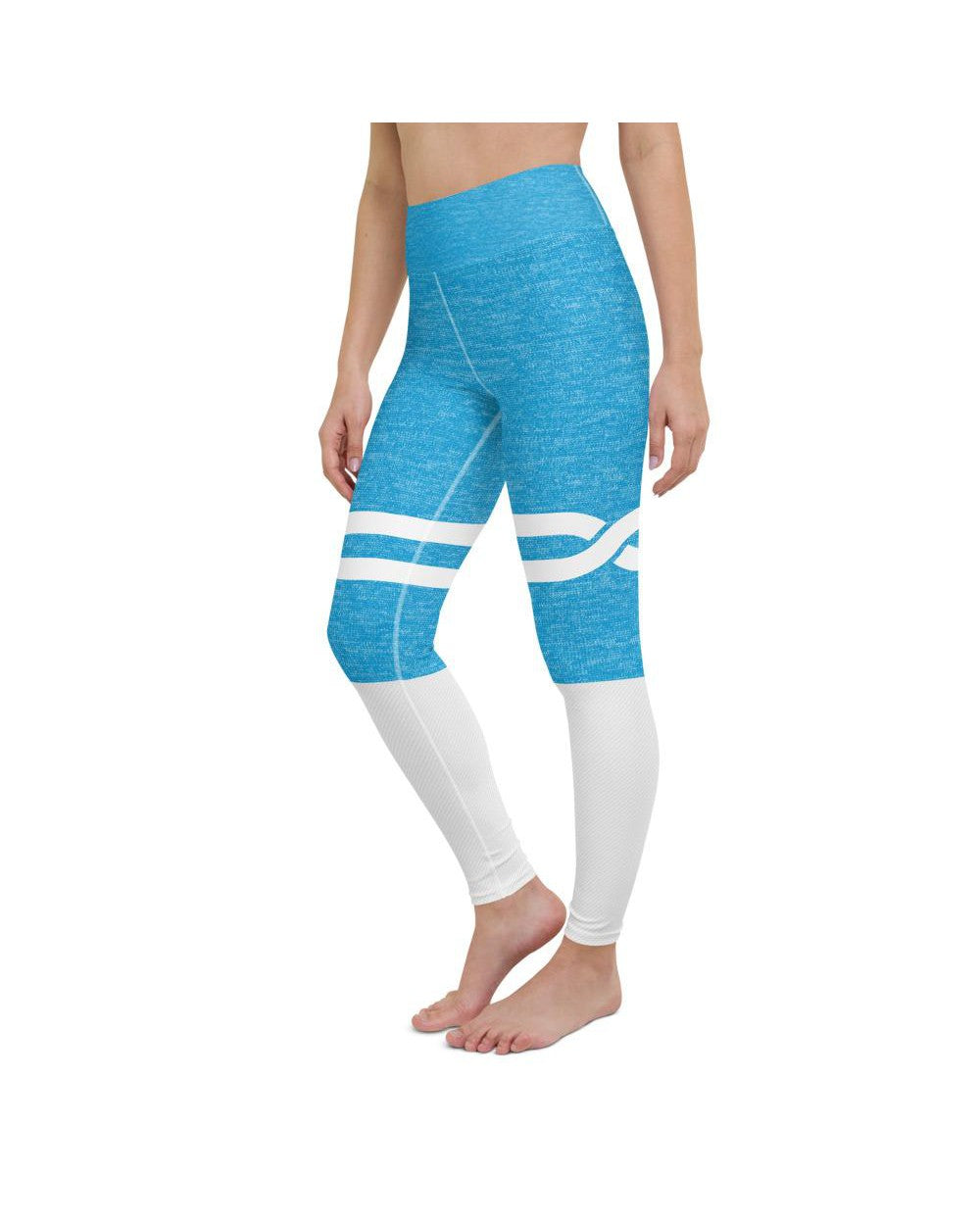 Blue and White Infinity Yoga Pants Gearbunch