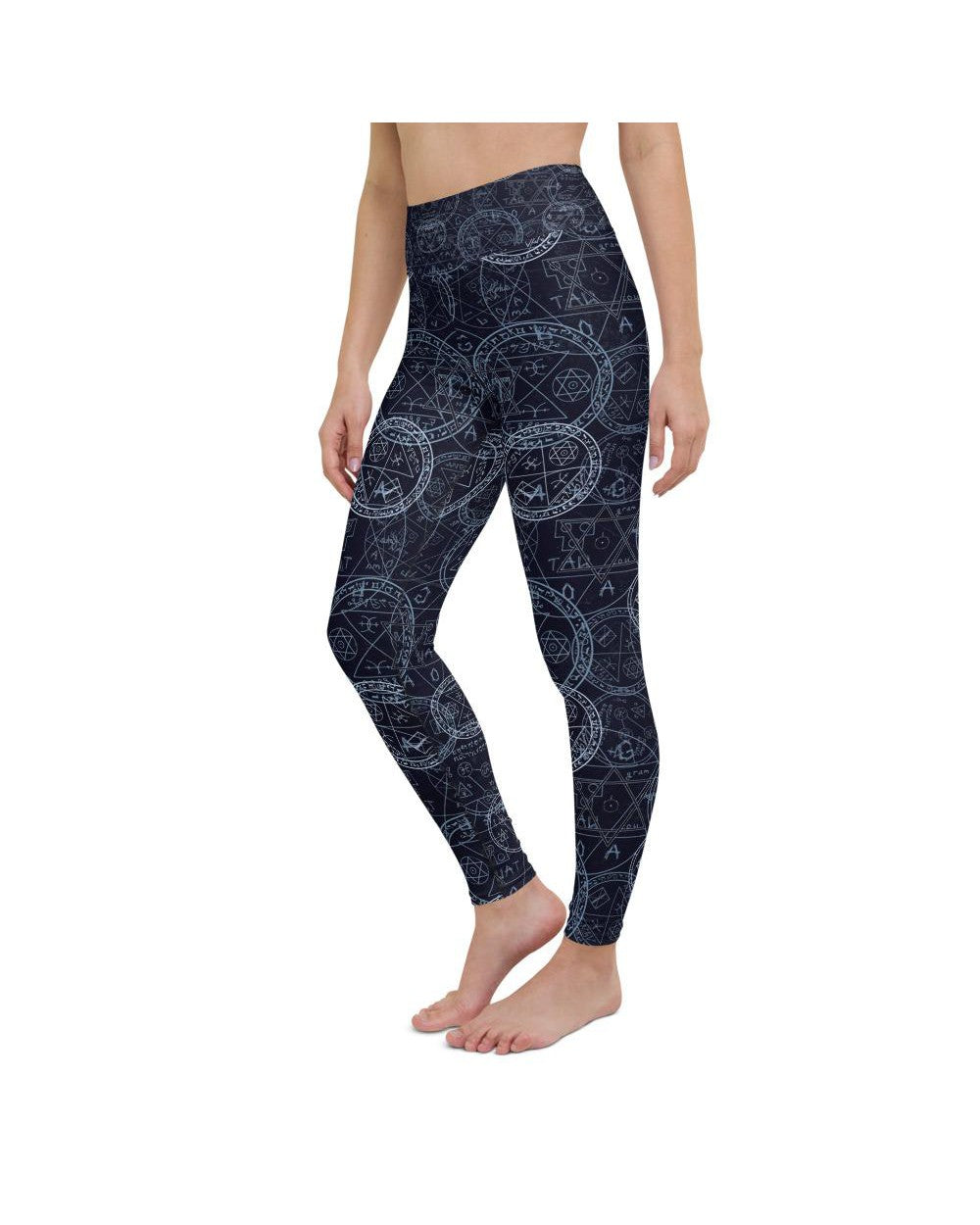 Womens Workout Yoga Pants Witchcraft Blue/White/Navy | Gearbunch.com