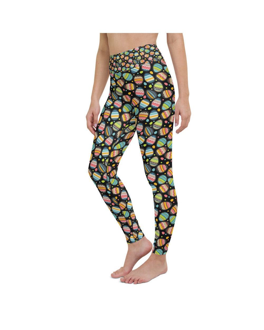 Womens Workout Yoga Pants Easter Egg Black/Green/Pink | Gearbunch.com