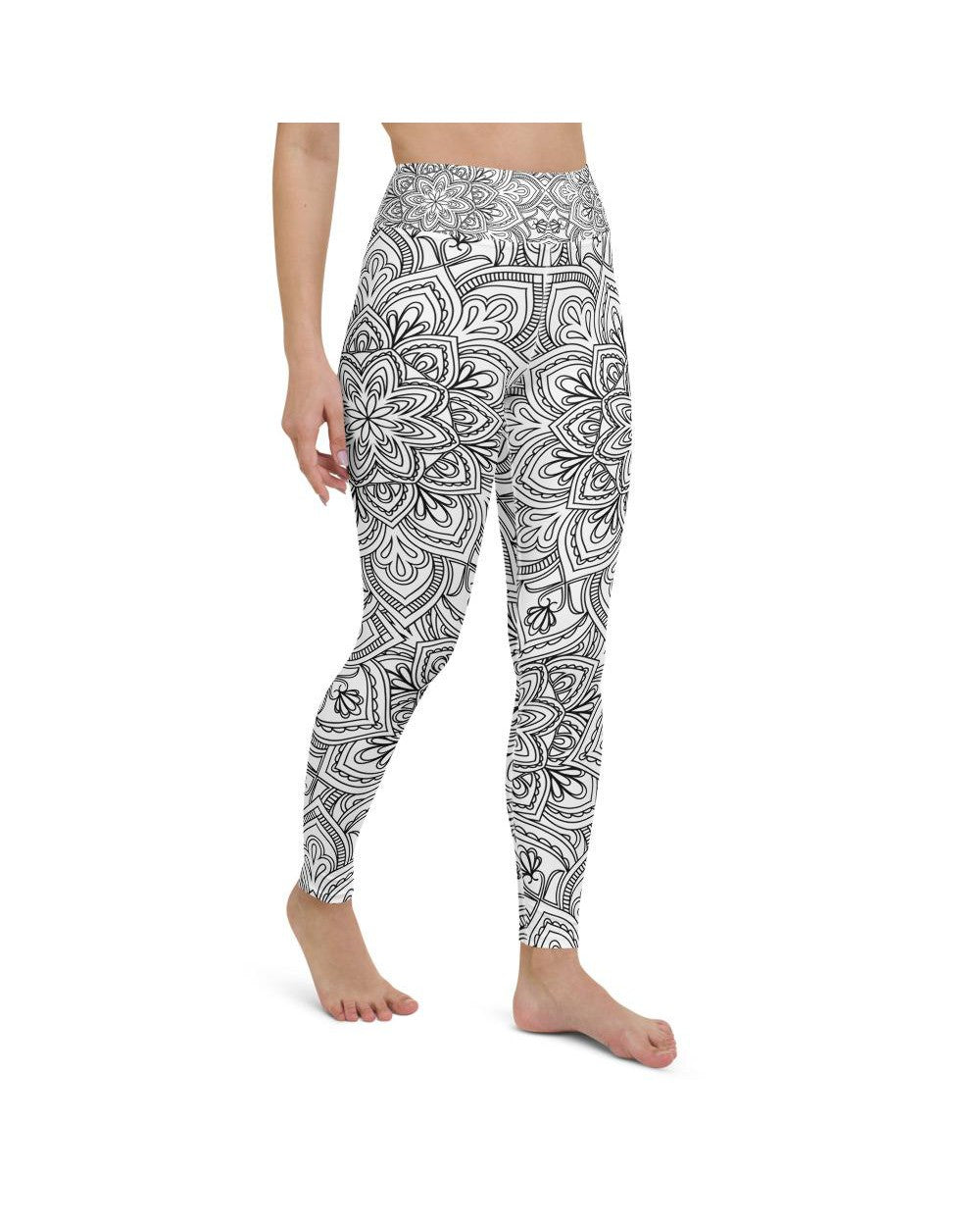 White & Black Mandala Yoga Pants Gearbunch