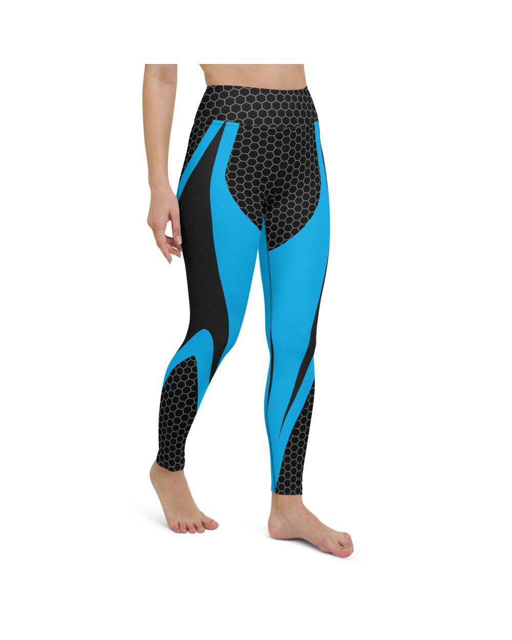 Blue Honeycomb Carbon Yoga Pants Gearbunch