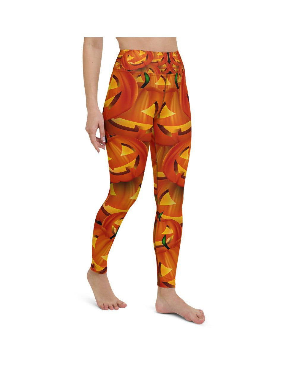 Womens Workout Yoga Pants Halloween Pumpkin Orange | Gearbunch.com